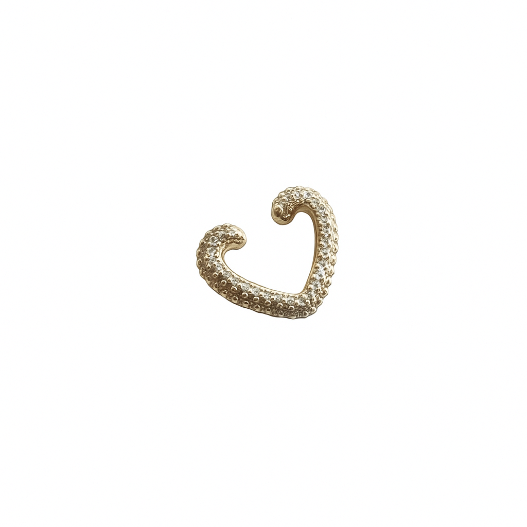 Çelik Kalp Taşlı Earcuff