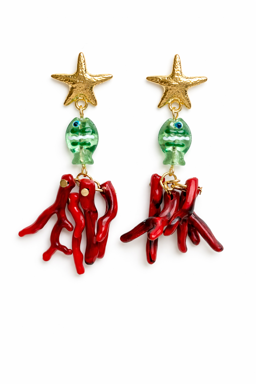 Çelik Murano Balık Charm Küpe