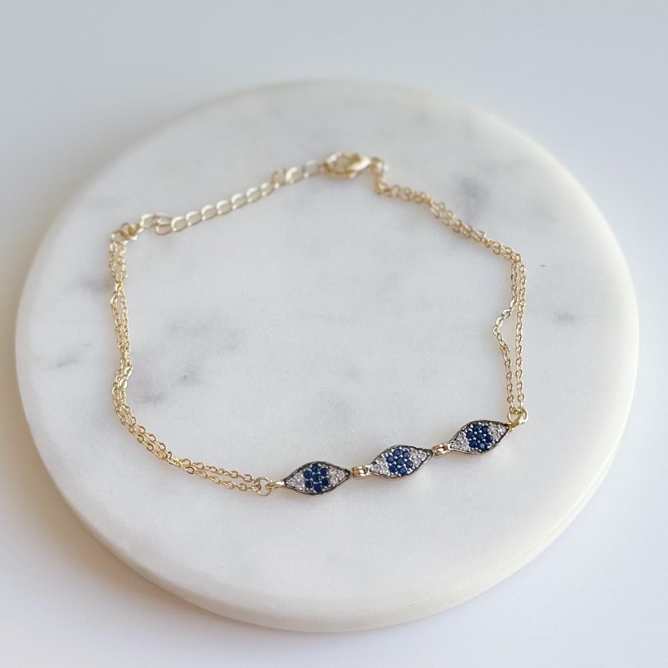 Çelik Taşlı Göz Bileklik