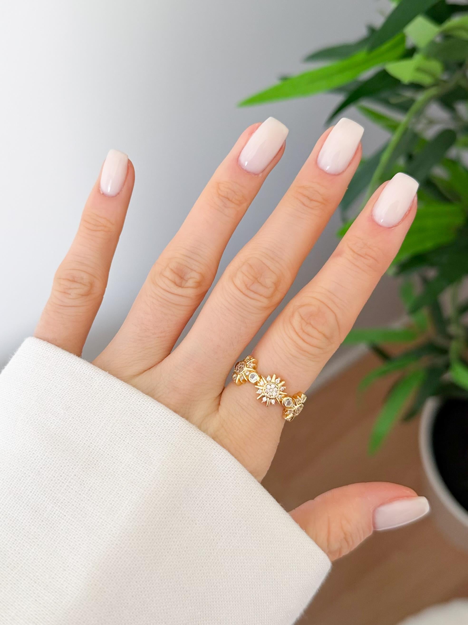 Çelik Taşlı Güneş Yüzük (Ayarlanabilirdir)