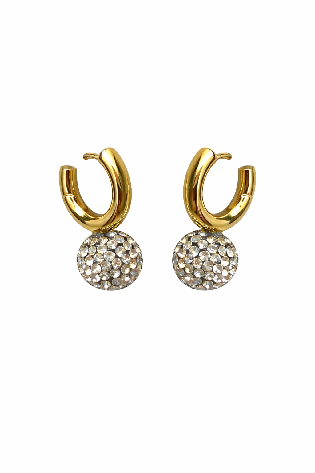 Çelik Taşlı Top Küpe