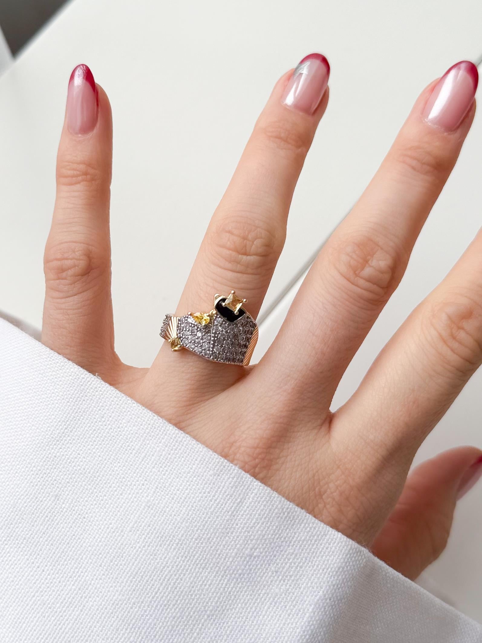 Çelik Taşlı Yüzük( Ayarlanabilirdir )