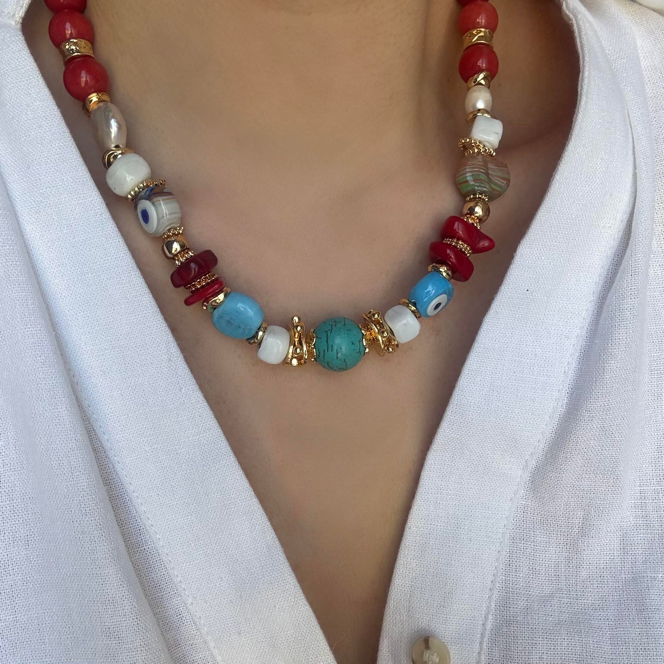 Doğal Taş Mix Kolye