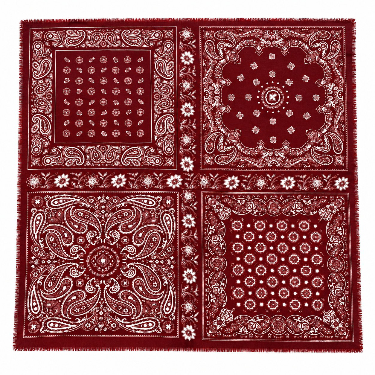 Etnik 4 Desenli Şal 110x110cm