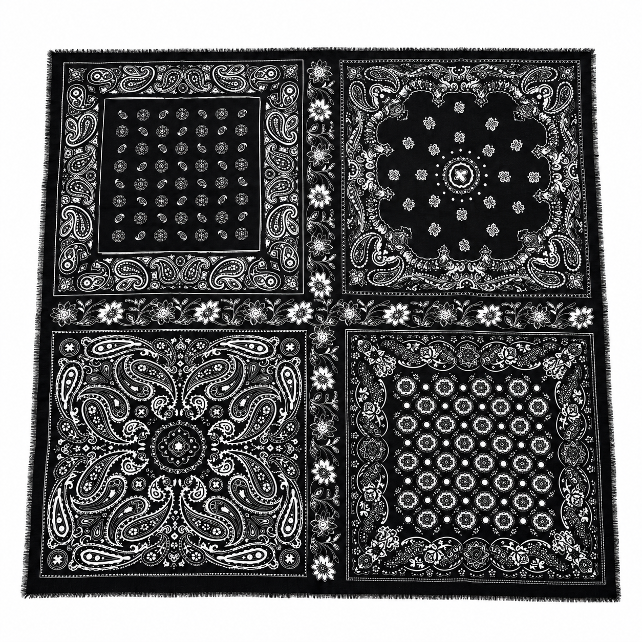 Etnik 4 Desenli Şal 110x110cm