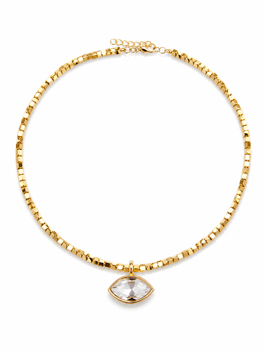 Gold Markiz Taşlı Kolye