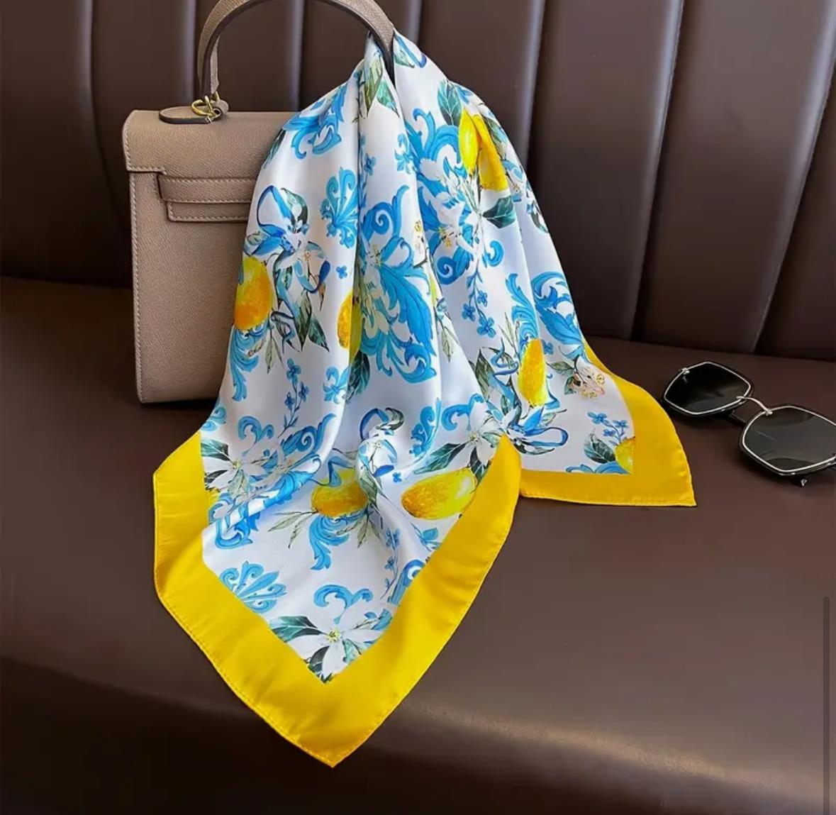 Limon Desenli Şal-Fular 70x70