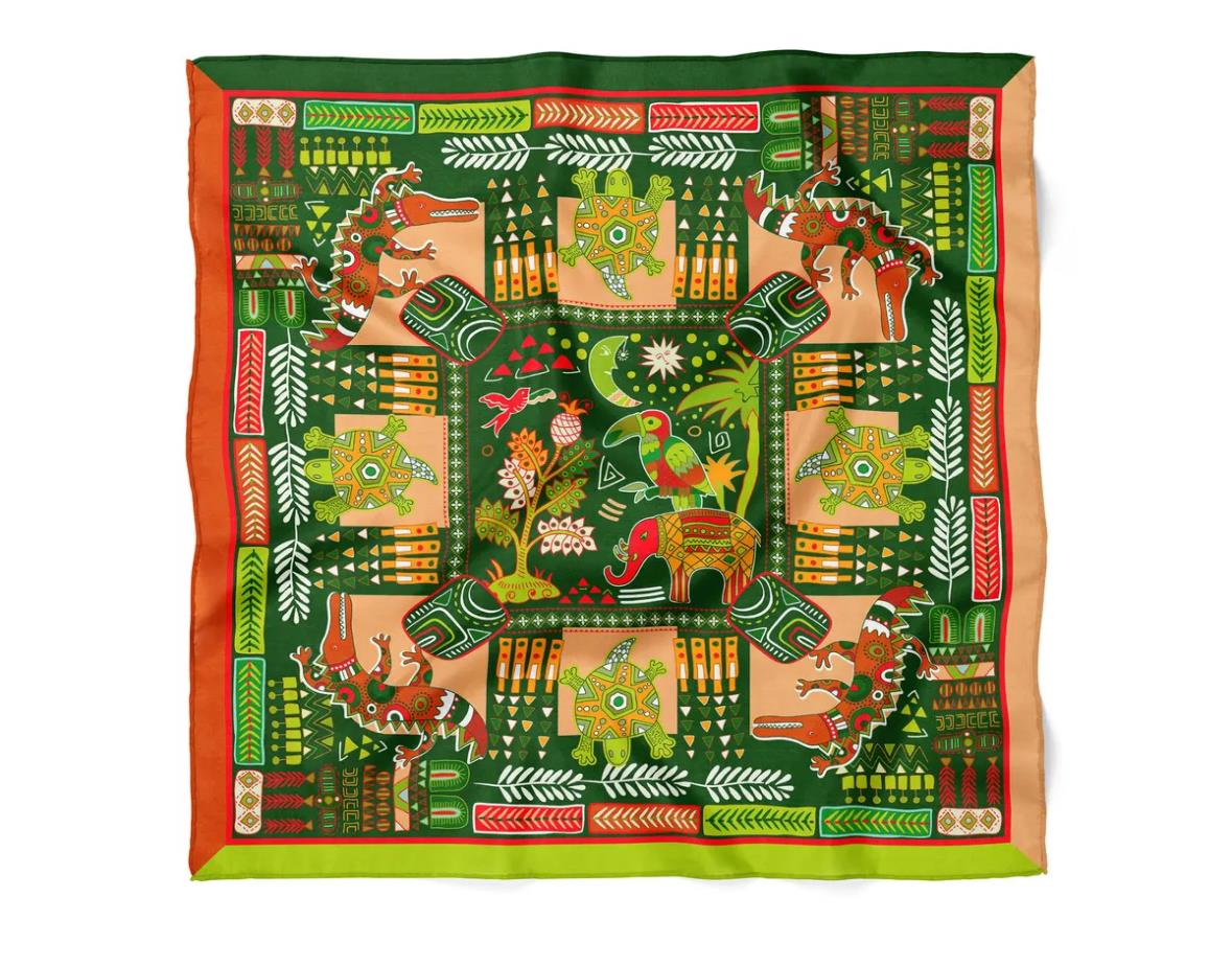 Renkli Desenli Fular 70x70 cm