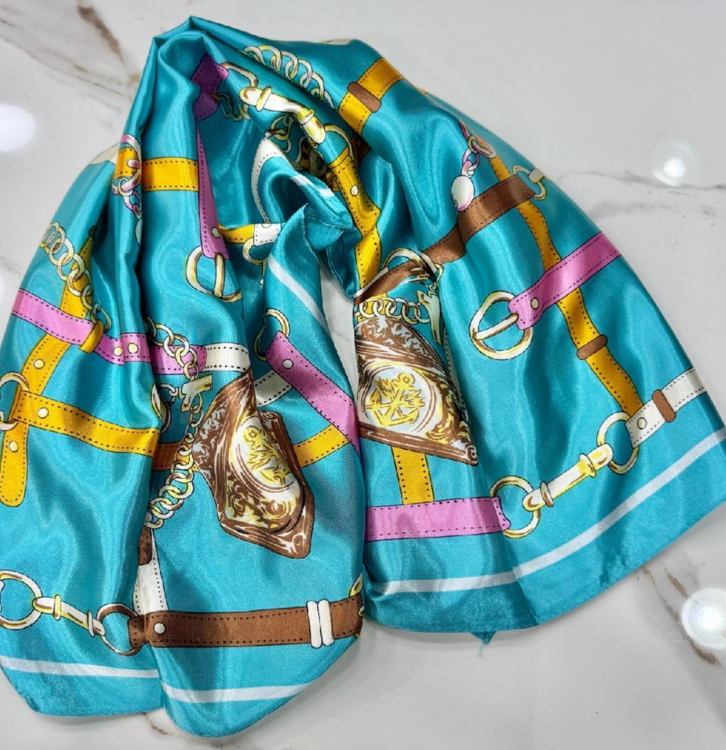 Renkli Desenli Şal-Fular 90x90