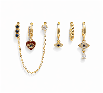 Çelik 6lı Set Küpe