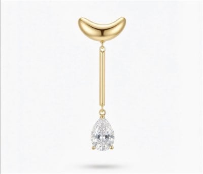 Çelik Damla Taşlı Earcuff