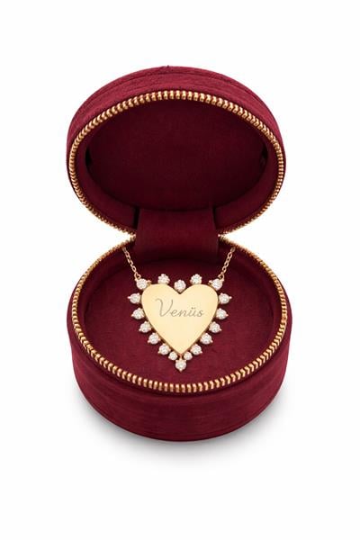 Çelik Kristal Kalp Kolye