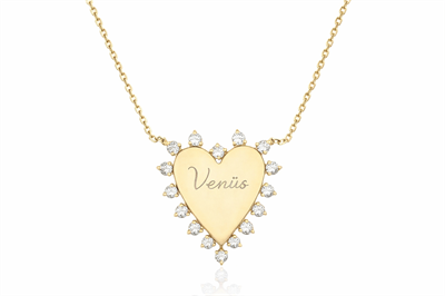 Çelik Kristal Kalp Kolye