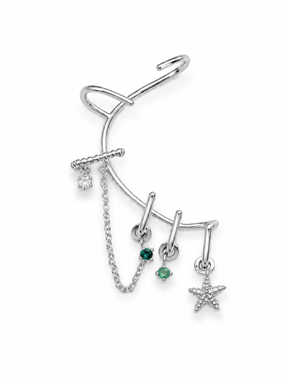 Çelik Taşlı Yıldız  Earcuff