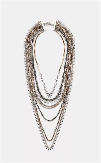 Çoklu Taşlı Tasarım Kolye