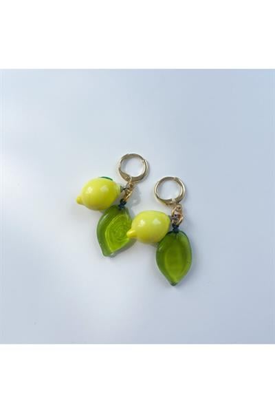 Kadın Murano Limon Yaprak Küpe