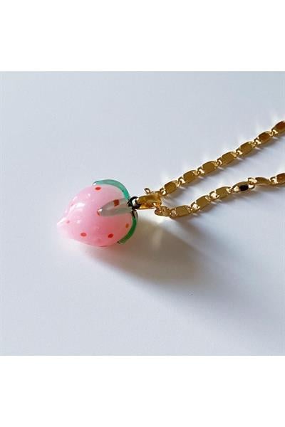 Murano Pembe Çilek Kolye
