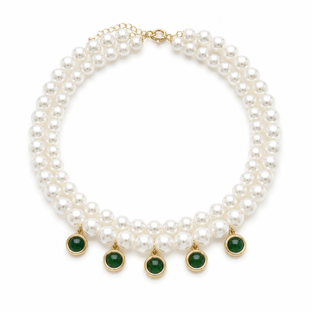 2li İncili Taşlı Choker Kolye
