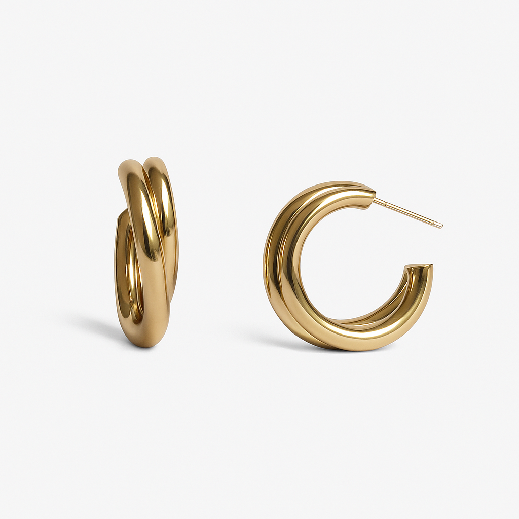 Çelik 2 Halka Küpe