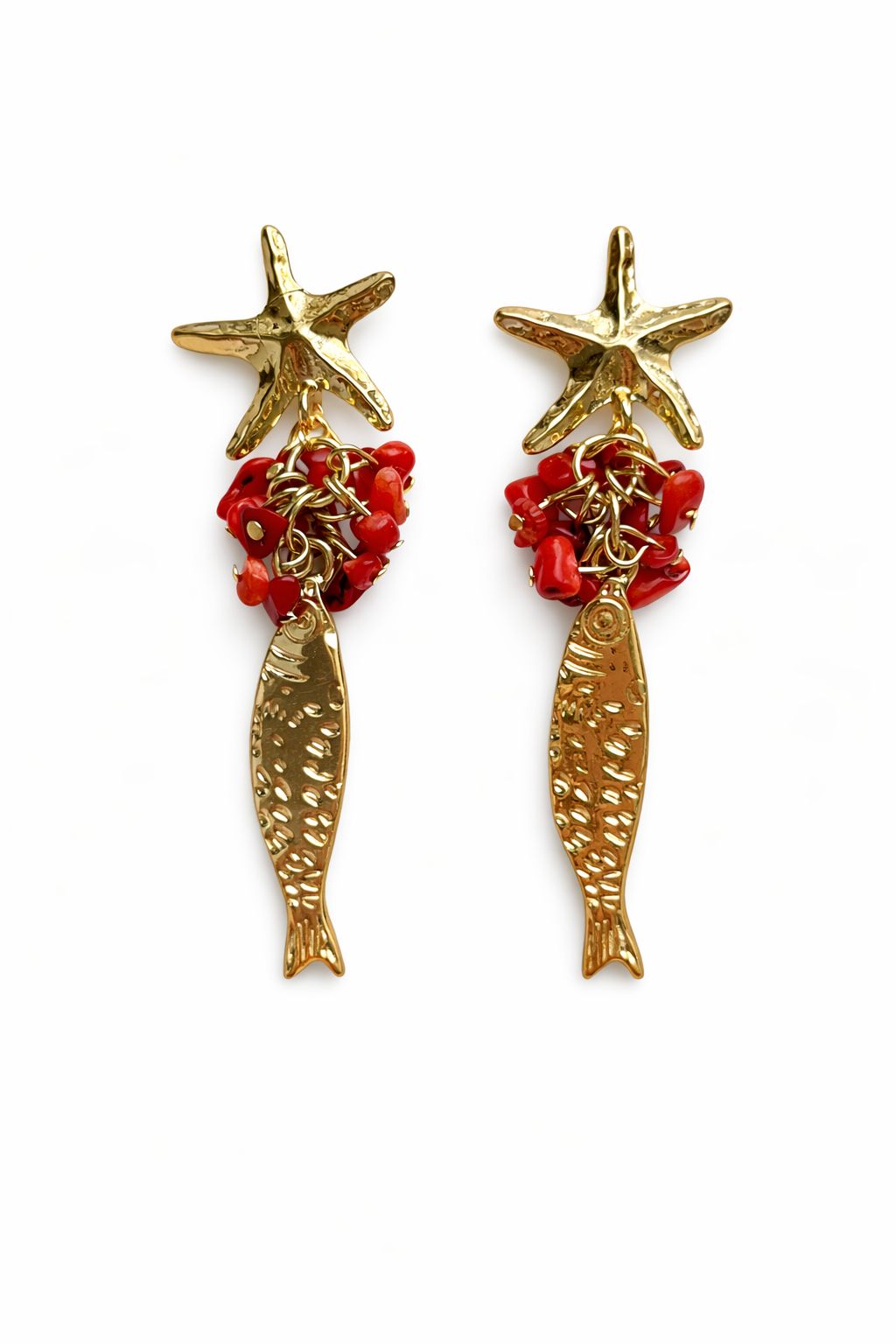 Çelik Balık Charm Küpe