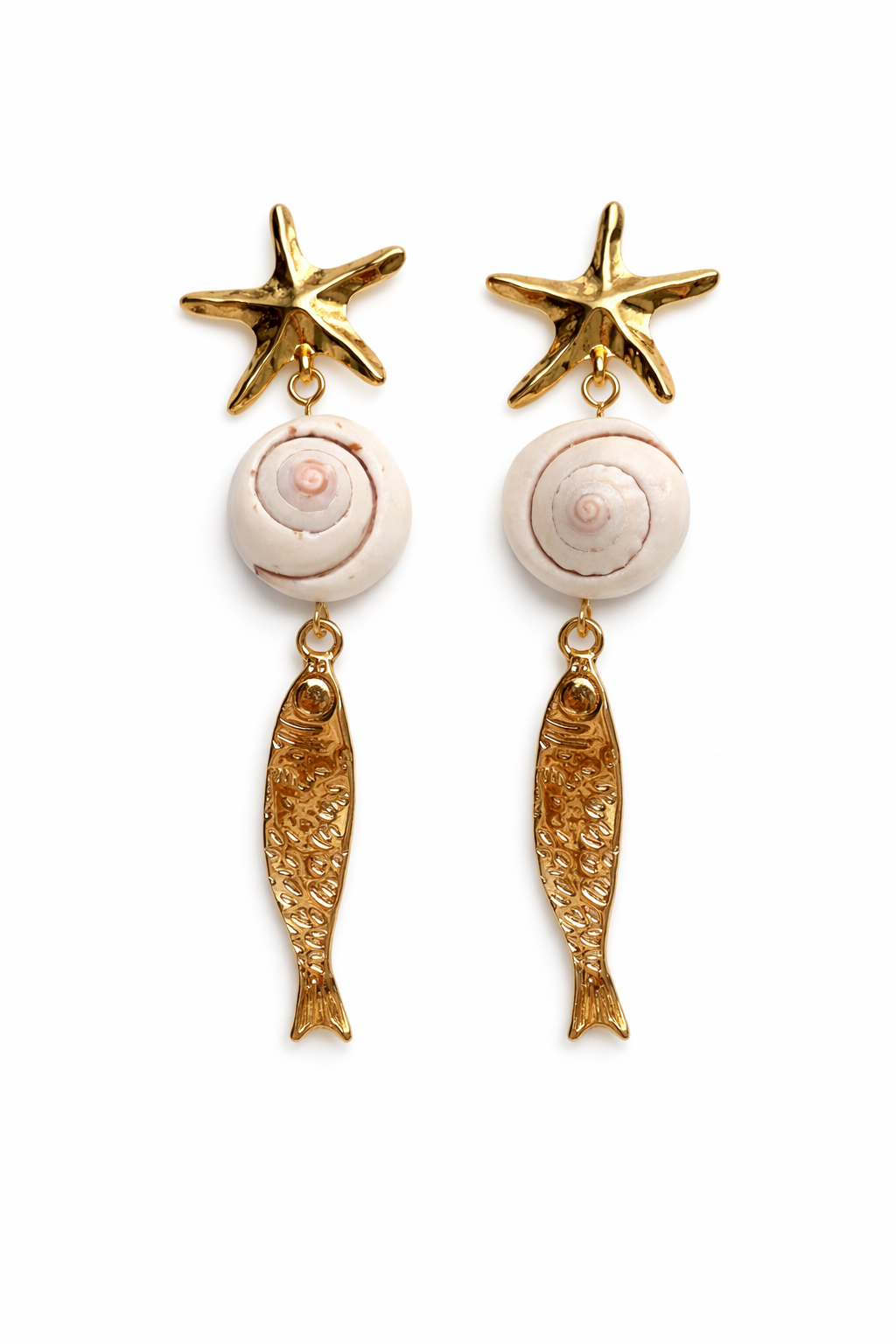 Çelik Balık Charm Küpe