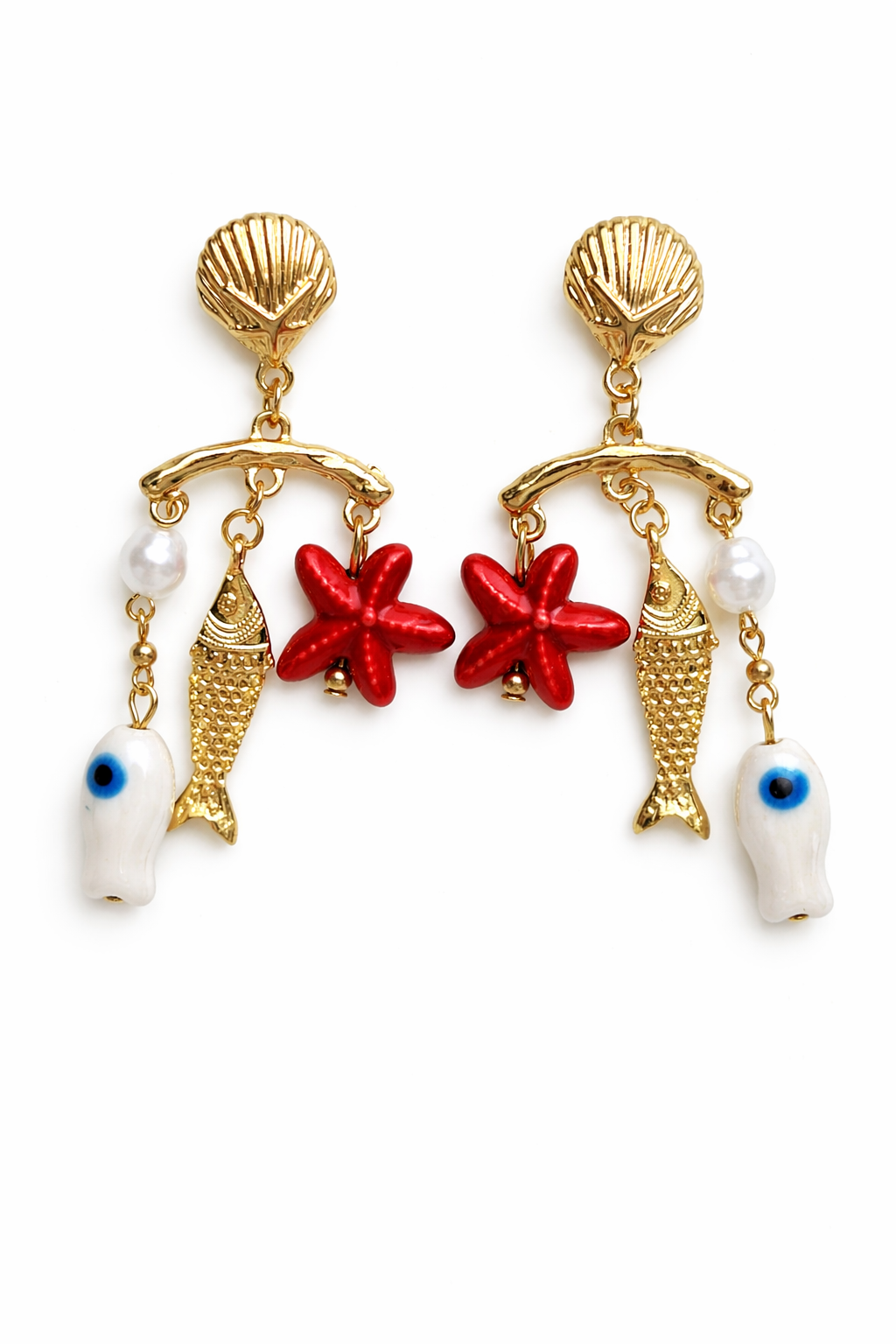 Çelik Balık Charm Küpe