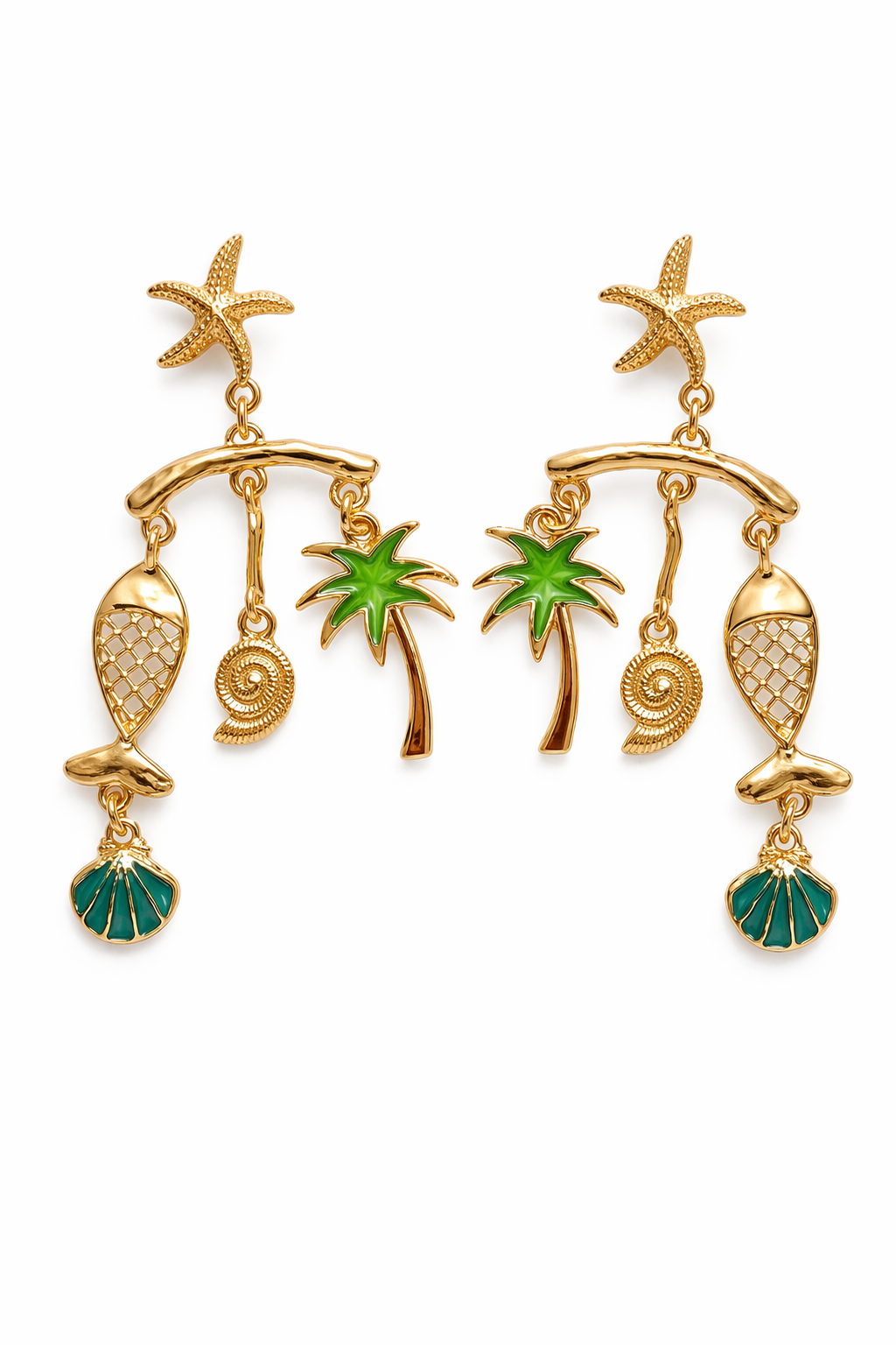 Çelik Balık Charm Küpe