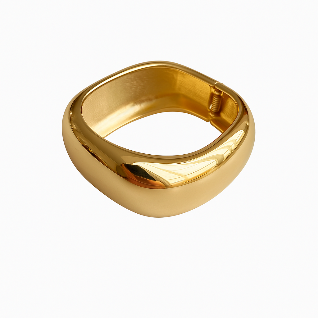 Çelik Bombeli Kare Kelepçe Bileklik