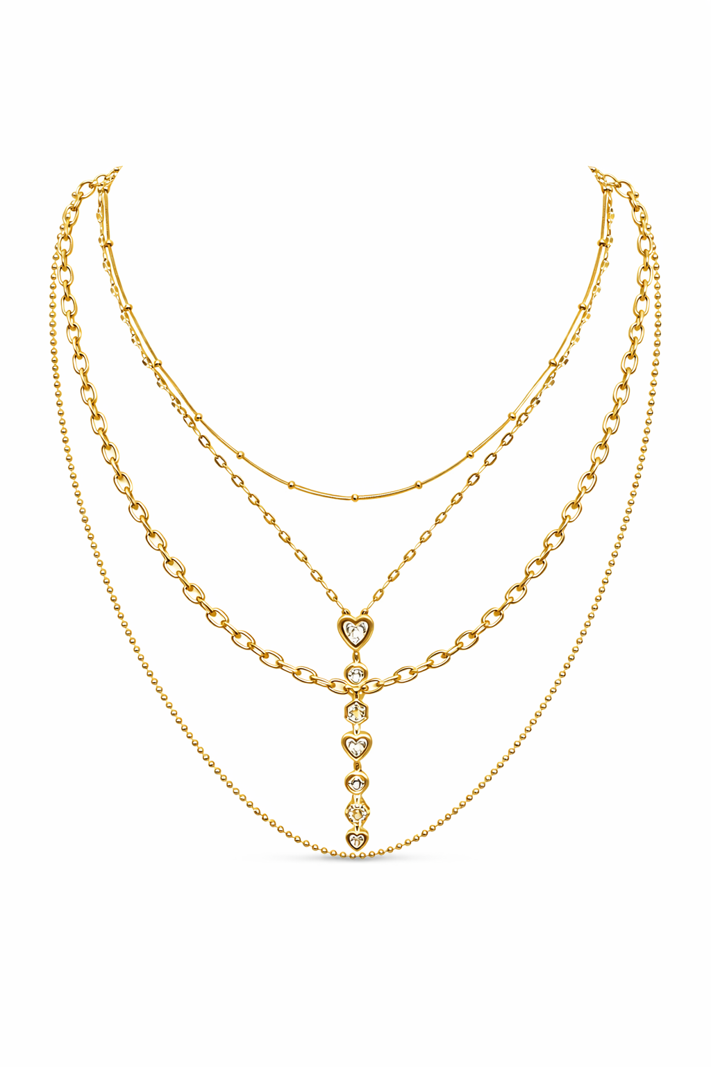 Çelik Çoklu Kolye Seti