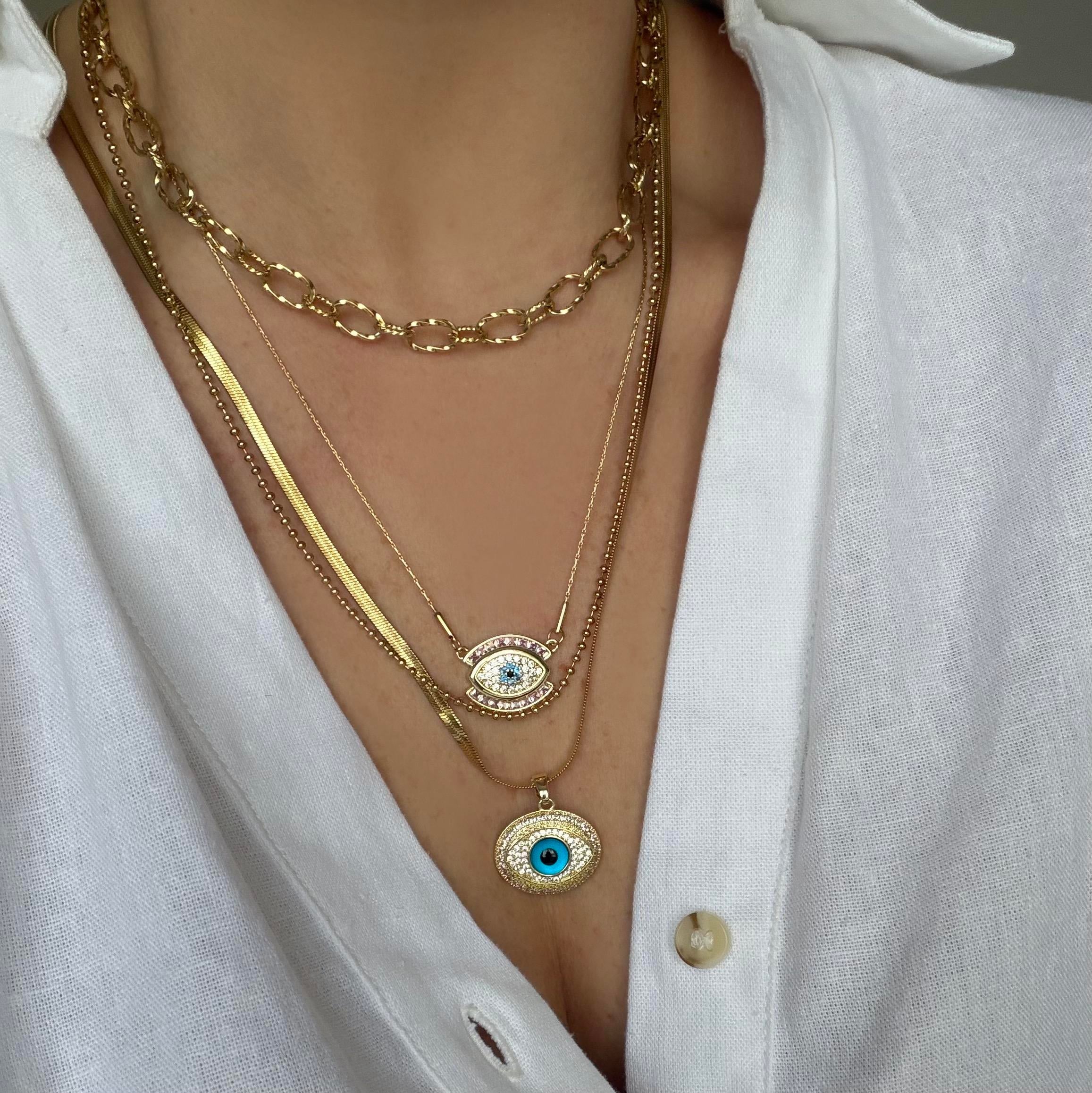 Çelik Çoklu Kolye Seti