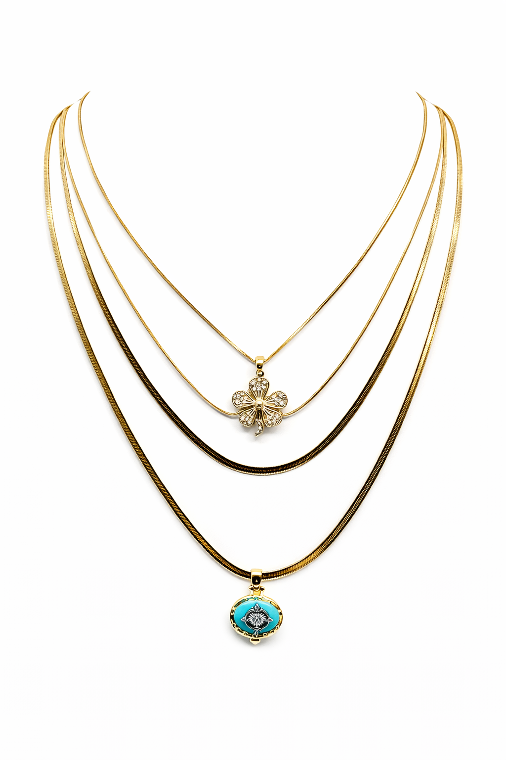 Çelik Çoklu Kolye Seti