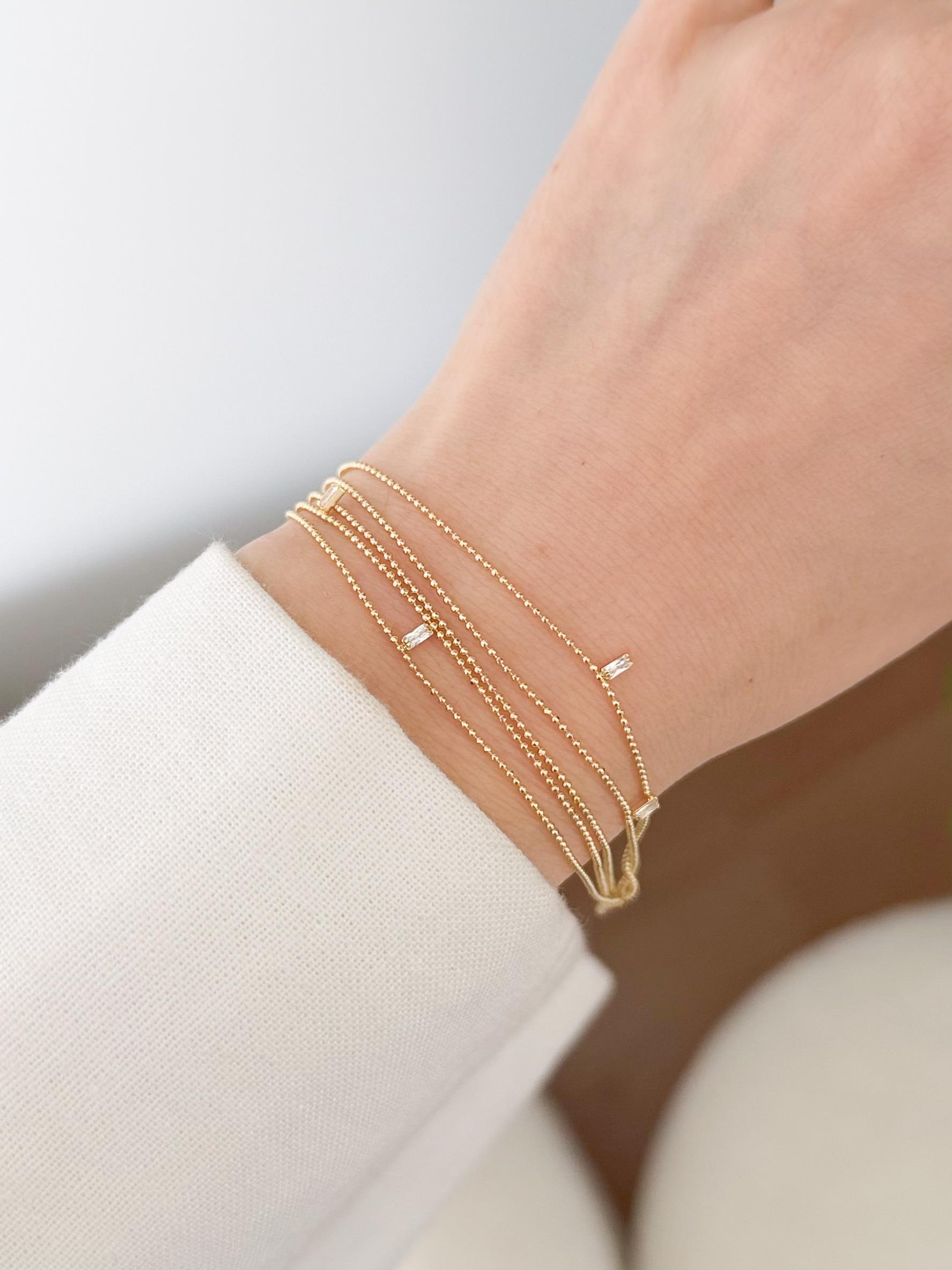 Çelik Çoklu Taşlı Bileklik