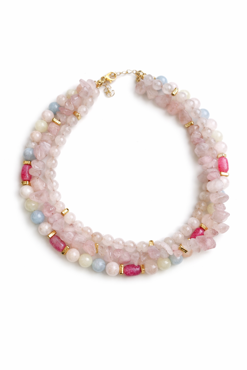 Çelik Doğal Taş Kolye