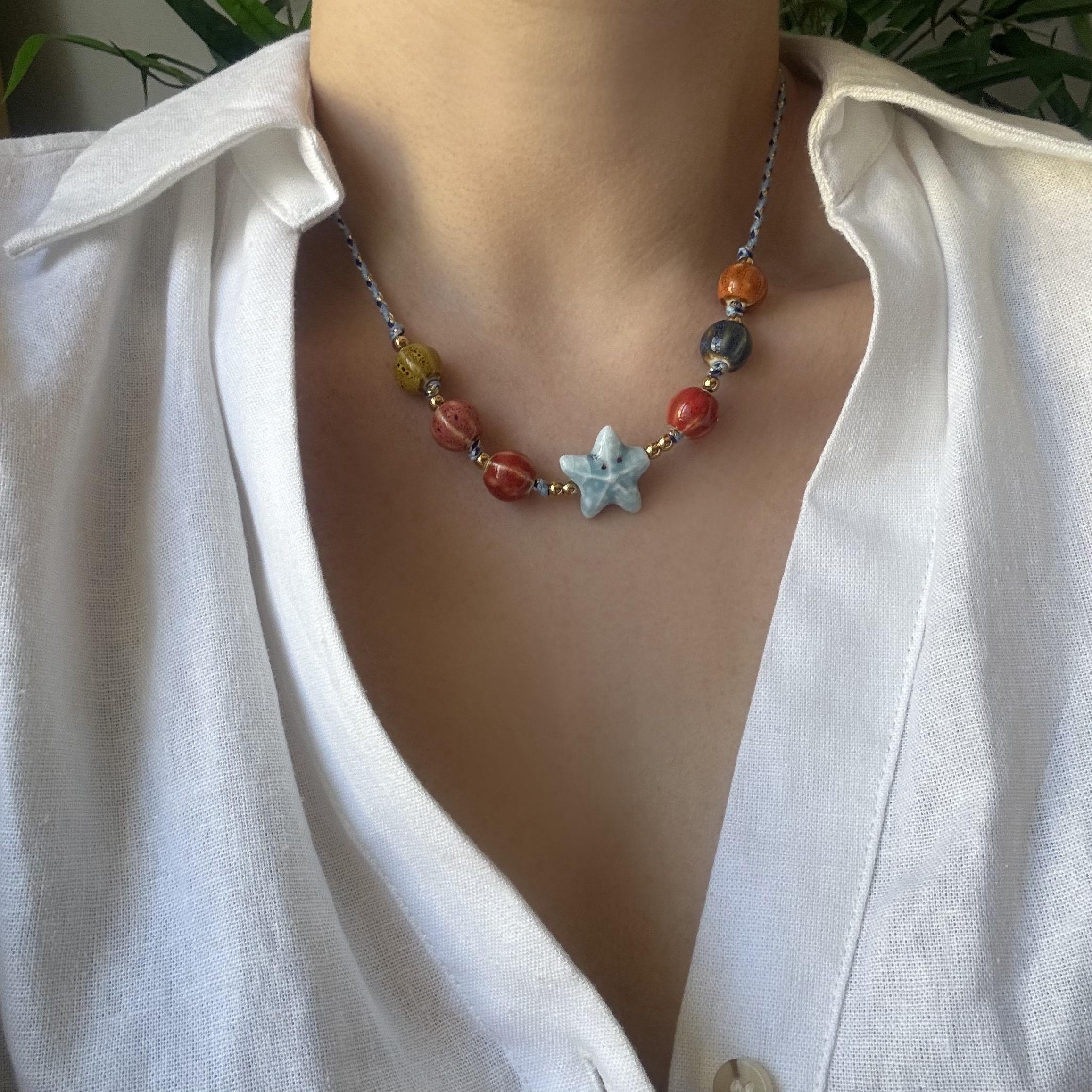 Çelik Murano Charm Kolye