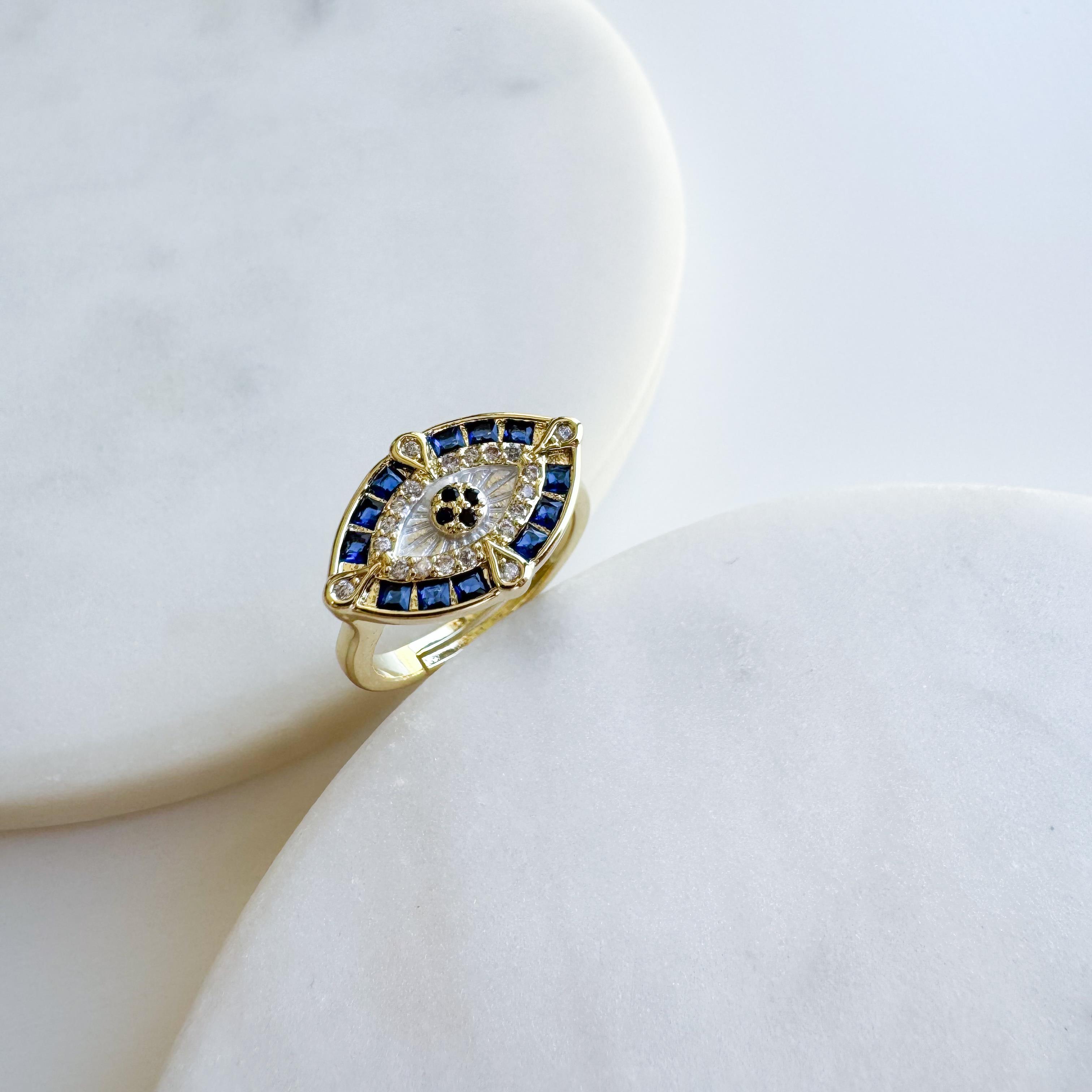 Çelik Nazar Serçe Parmak Yüzük