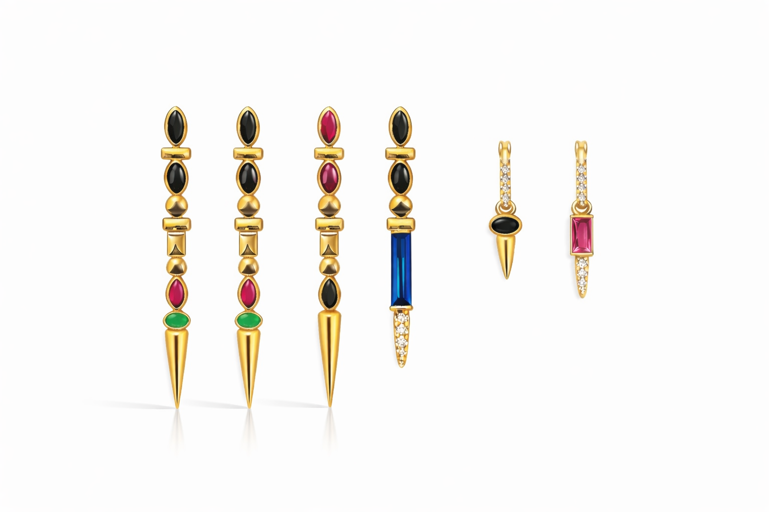Çelik Renkli 6lı Set Küpe