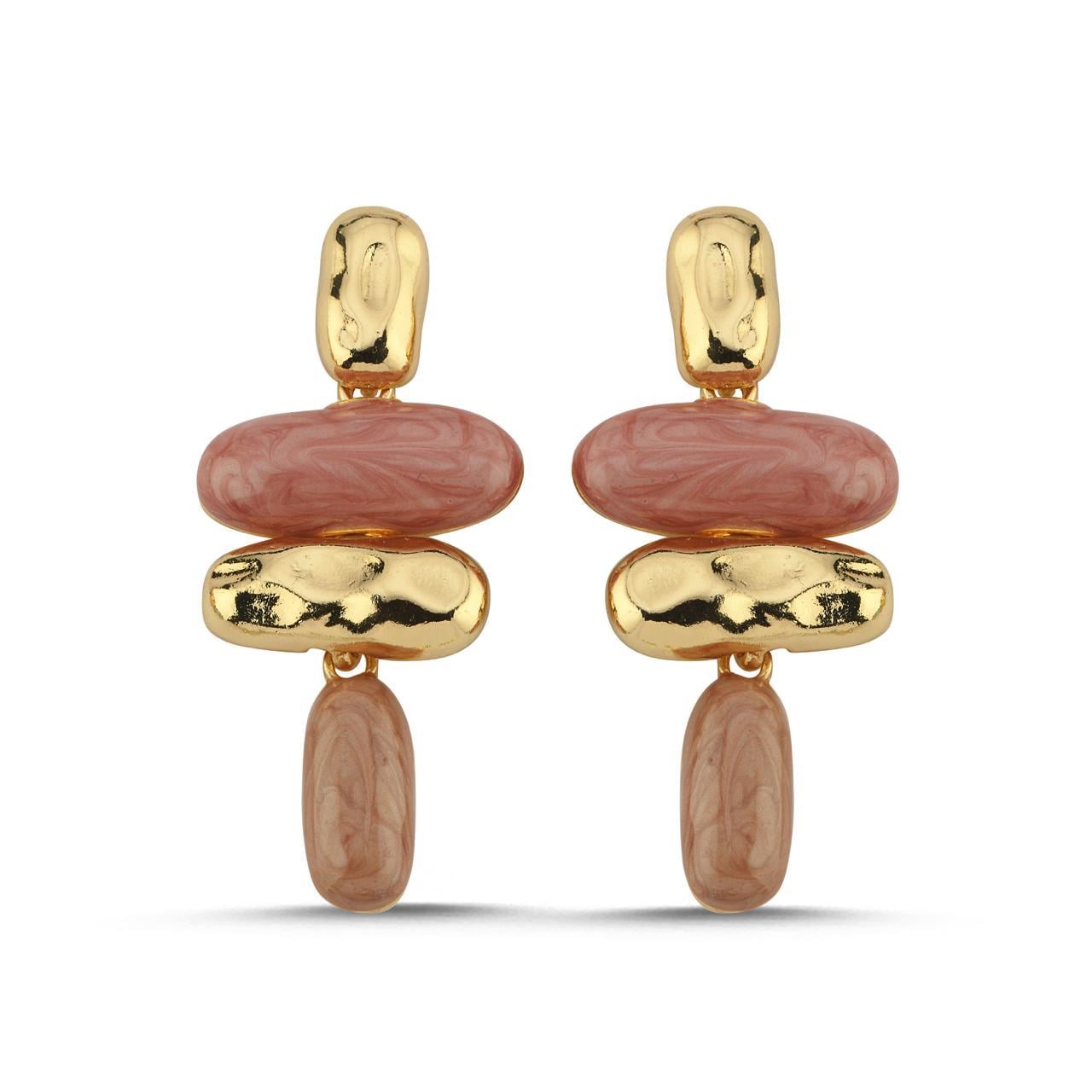 Çelik renkli sallantılı küpe