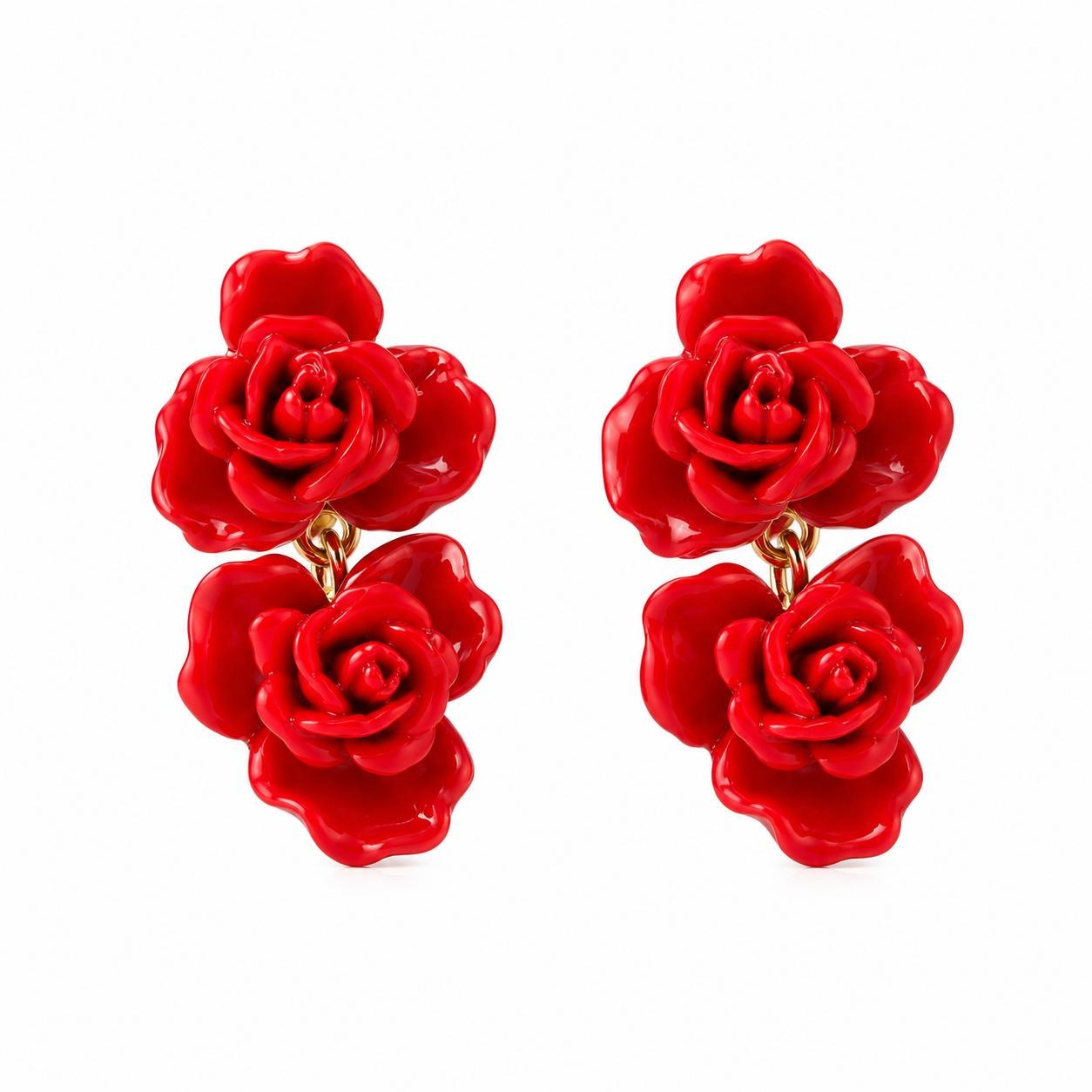 Çelik Rose Küpe