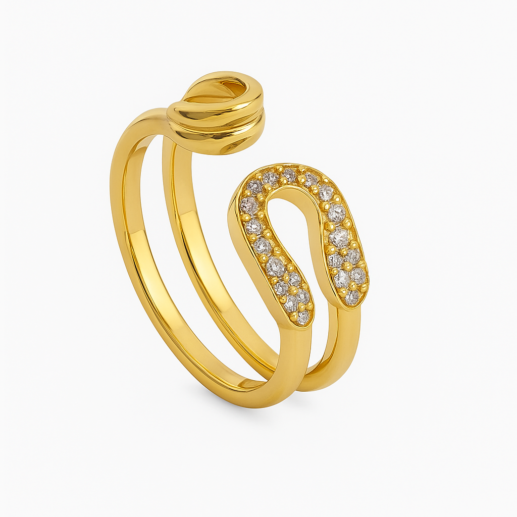 Çelik Taşlı İğne Yüzük