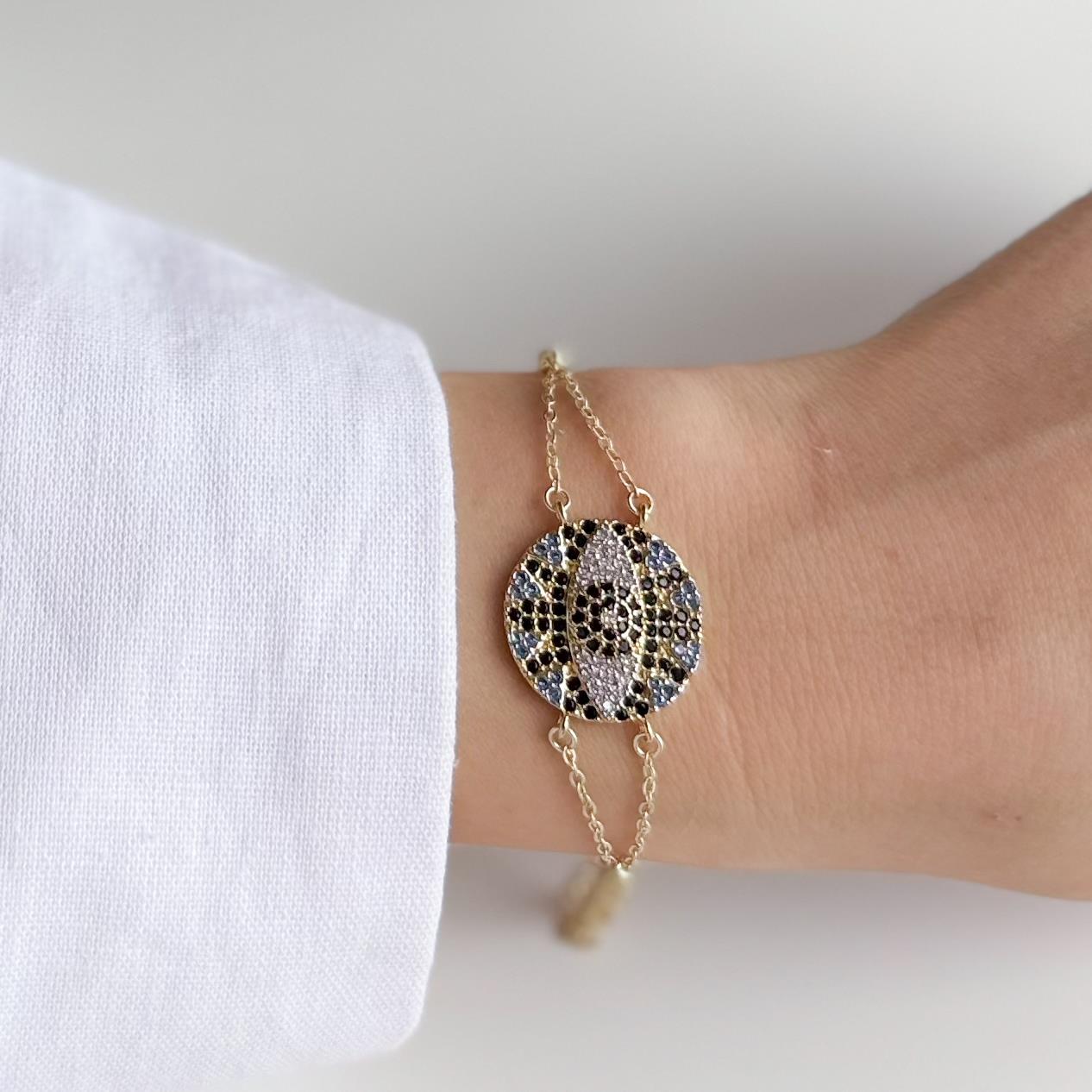 Çelik Taşlı Nazar Bileklik