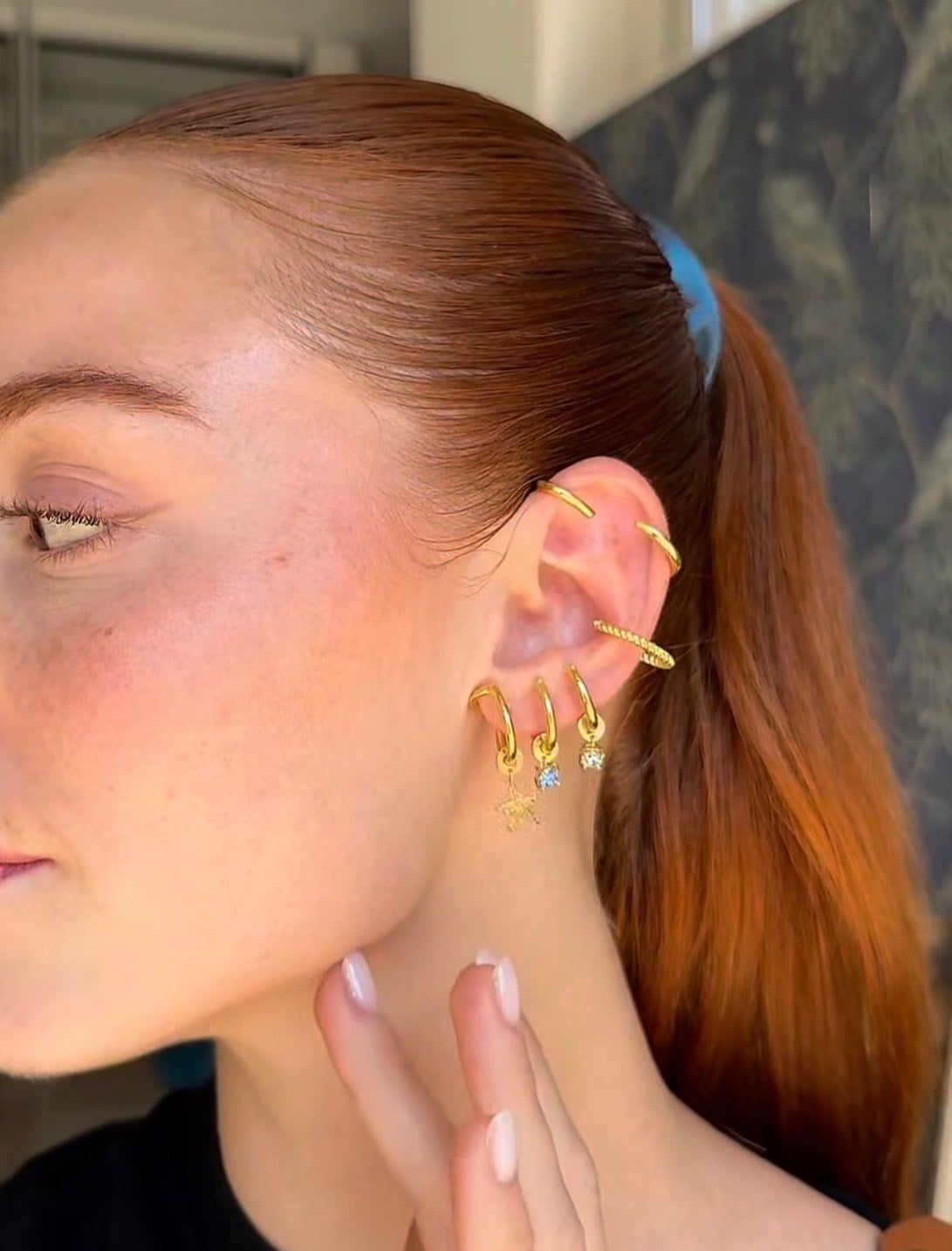 Çelik Taşlı Yıldız  Earcuff