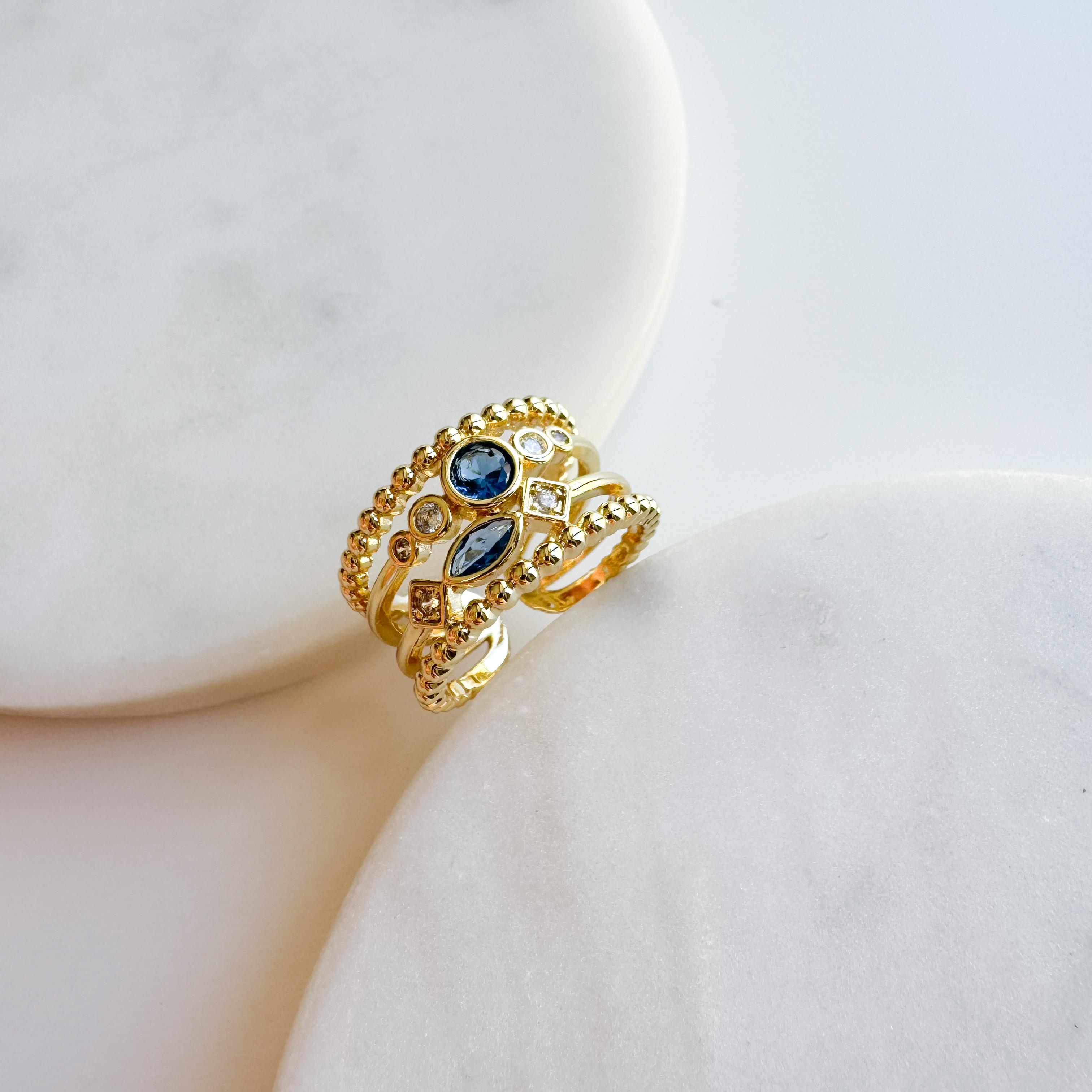 Çelik Taşlı Yüzük