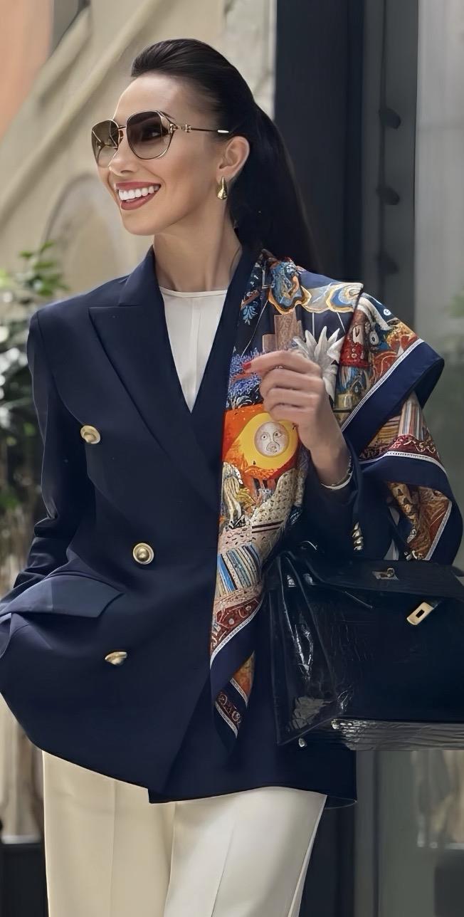 Desenli Şal-Fular 70x70