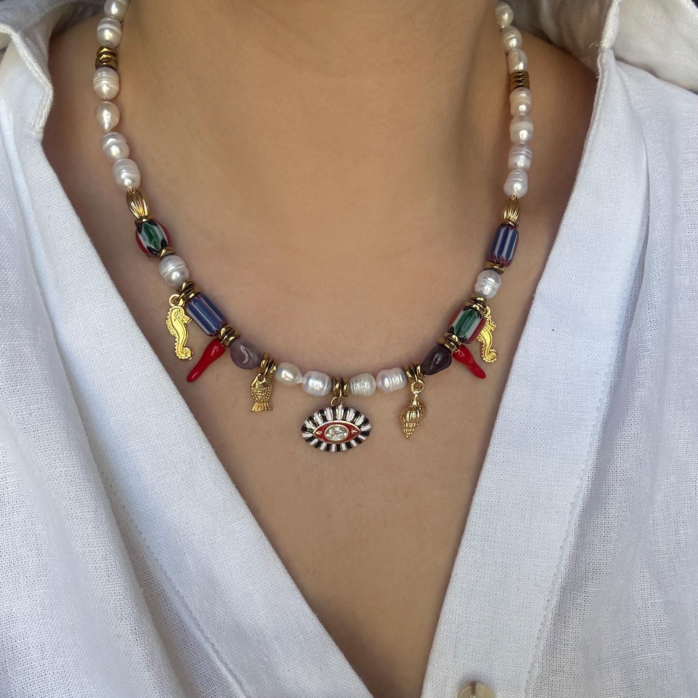 İnci Charm Kolye
