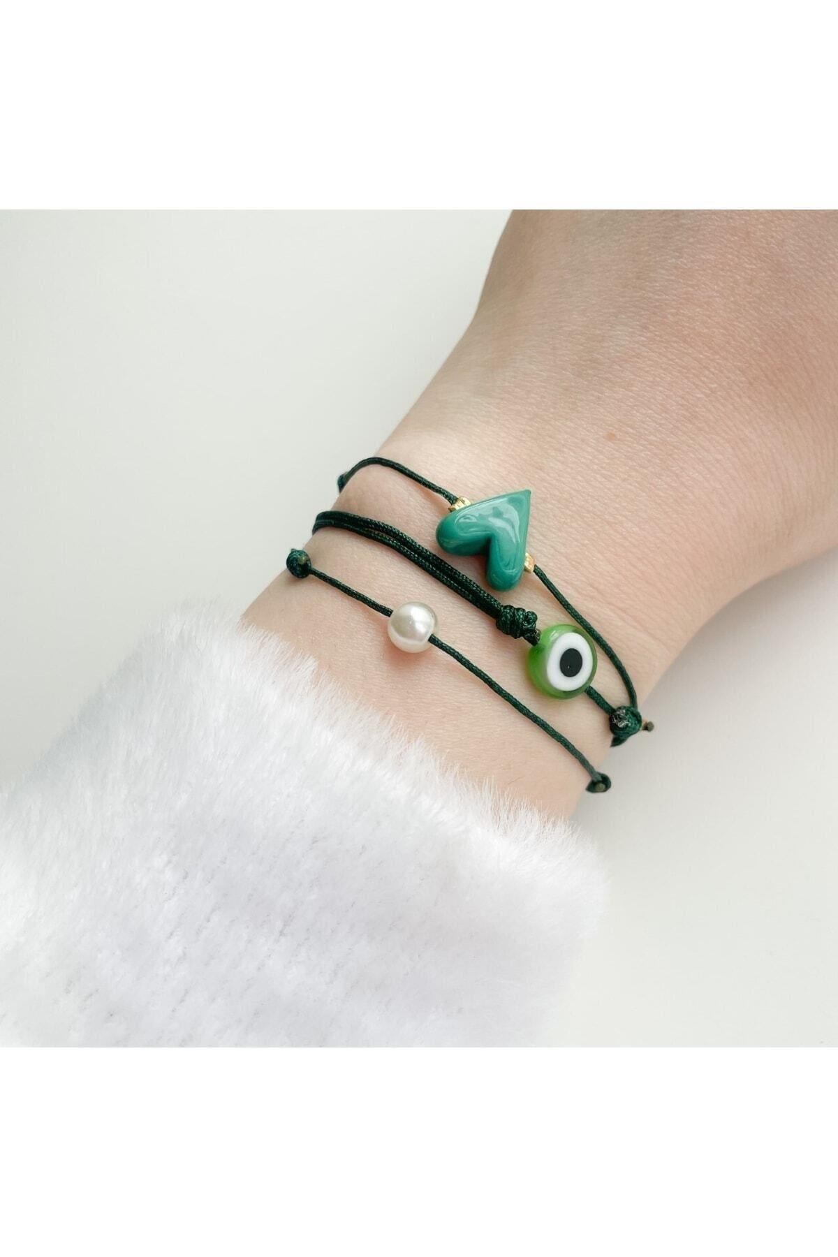 Murano Cam Kalp Bileklik Seti