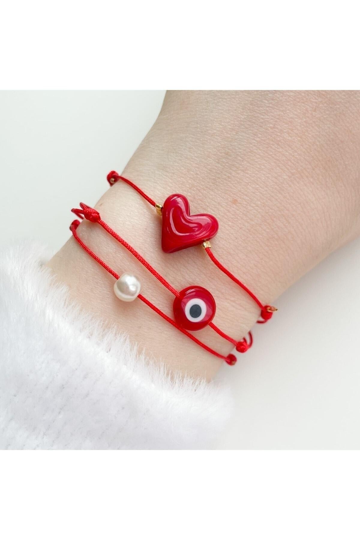 Murano Cam Kalp Bileklik Seti