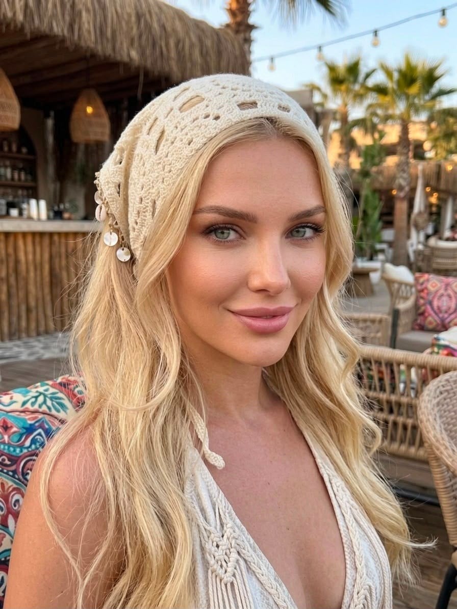 Örgü Sedefli Bandana