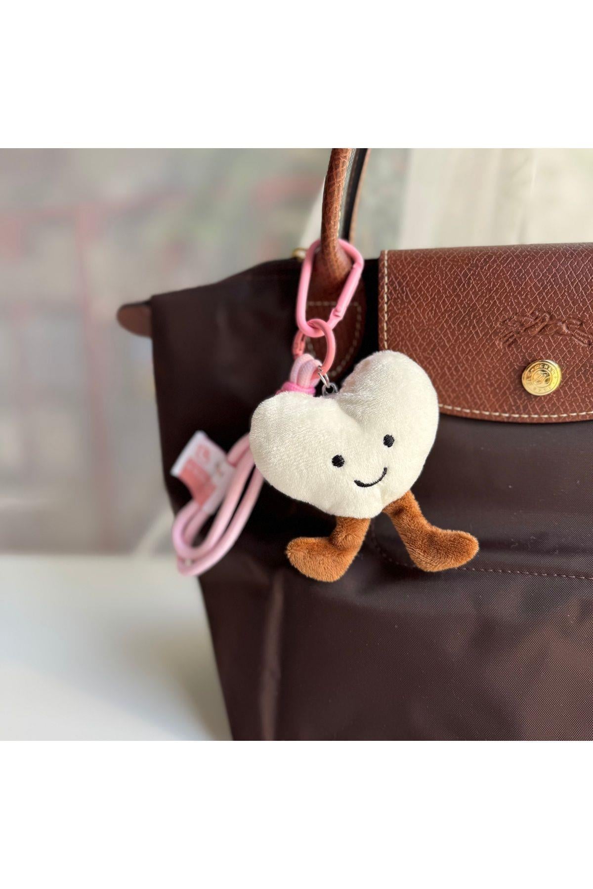 Peluş Kalp Çanta Aksesuarı