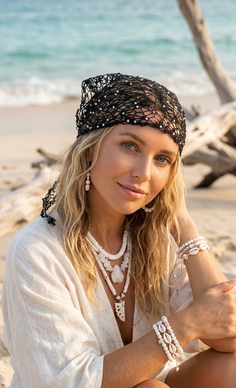 Pullu Tül Bandana