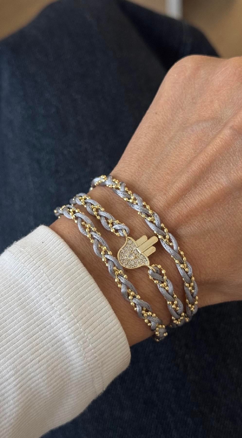 Zirkon Taşlı Fatma Ana Eli Dolamalı Bileklik